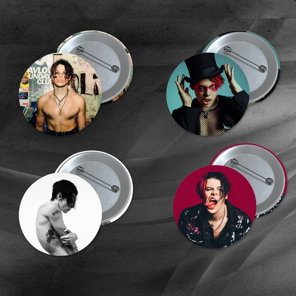 Yungblud 3 inch Pinback Buttons 4 pack Rock Music English Stocking Stuffer